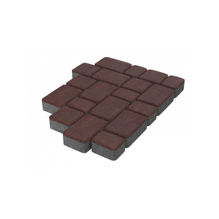 Тротуарная плитка Stellard Старый город 60 мм Бордовый