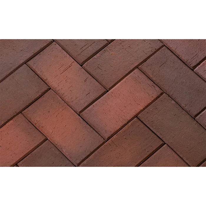 Тротуарная клинкерная брусчатка ЛСР Бонн 200х100х50 мм, темно-красный флешинг